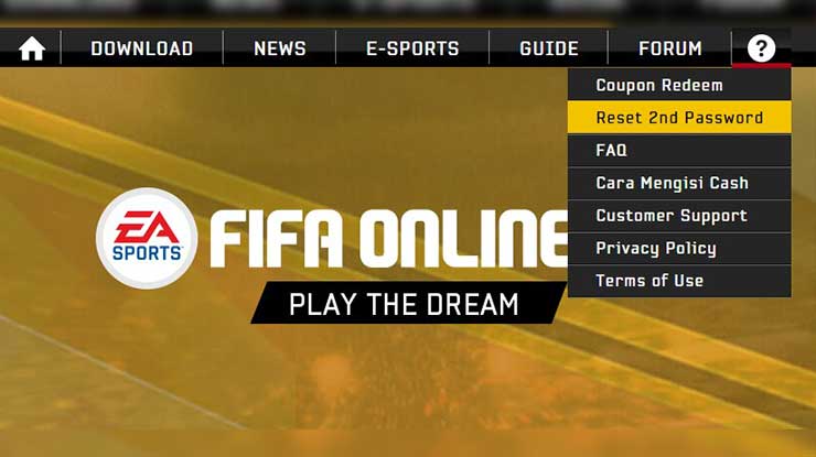 Cara Reset Password Ke 2 FIFA Online 3