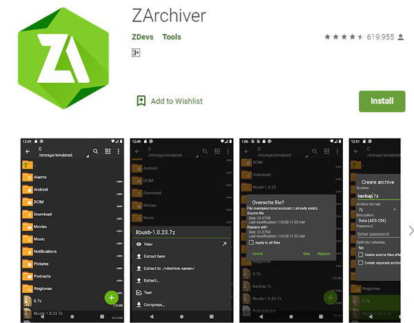 1. Pertama silahkan instal terlebih dahulu aplikasi ZArchiver
