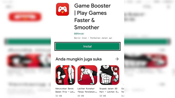 Instal Aplikasi Game Booster