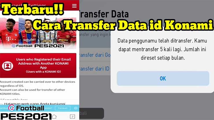 Cara Transfer Data PES 2021 Mobile