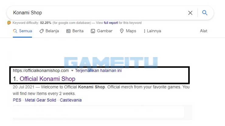 Kunjungi Situs Offiicial Konami Shop
