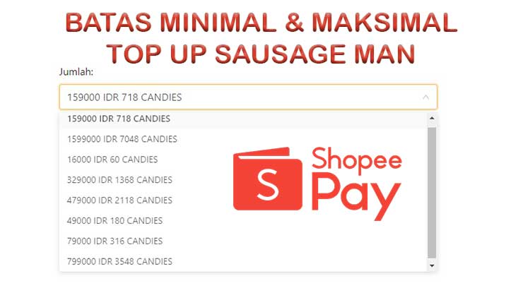 Limit Top Up Sausage Man Pakai ShopeePay