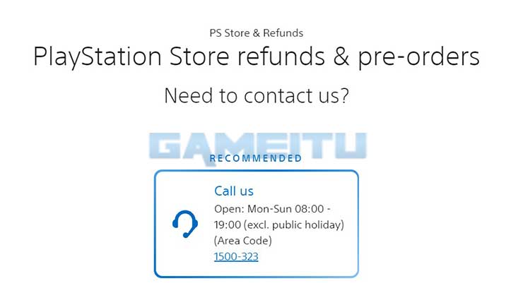 Hubungi Contact Support PS Store
