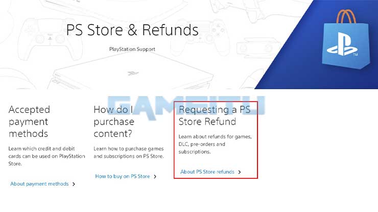 Klik About PS Store Refunds