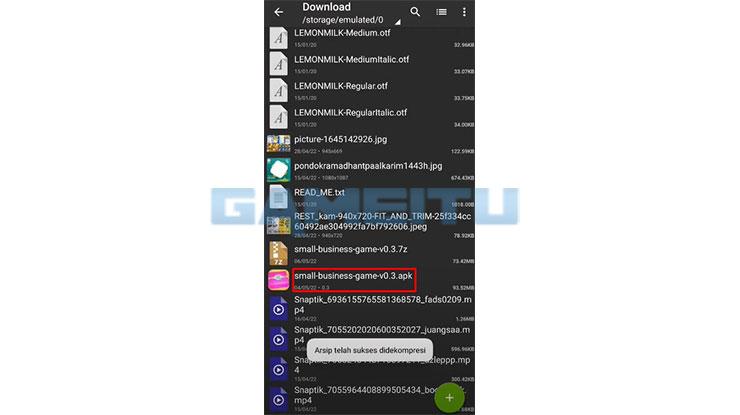 Install Small Business MOD di Android