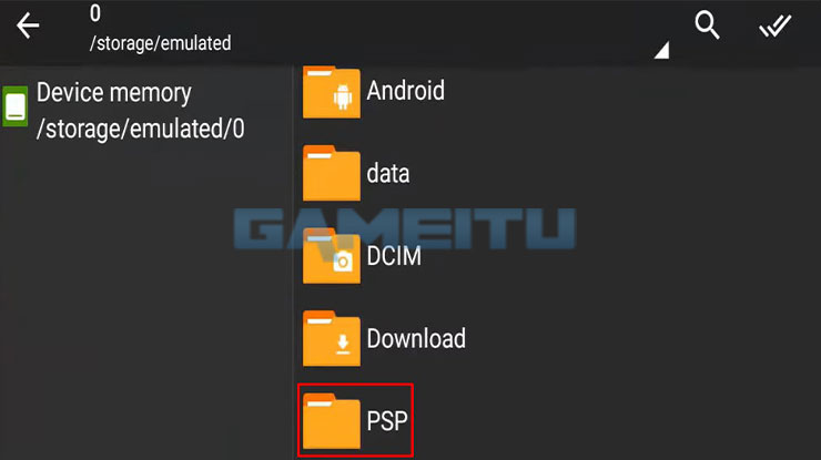 Pergi ke Folder PSP GAME