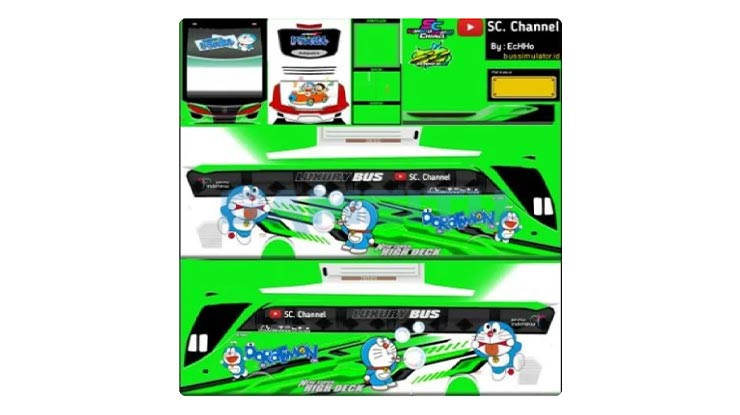 Livery Bus Doraemon PNG 1