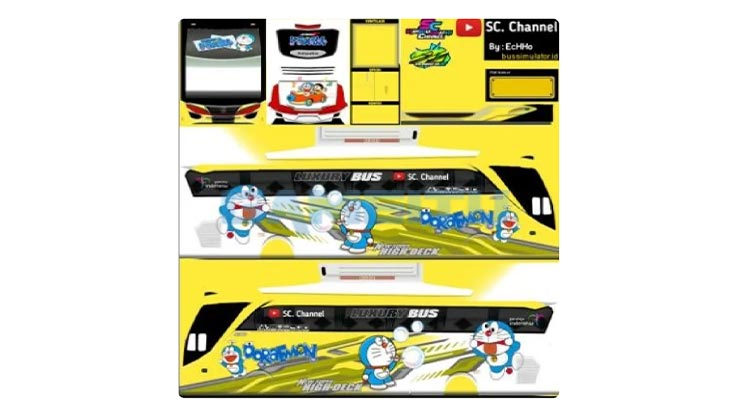 Livery Bus Doraemon PNG 2