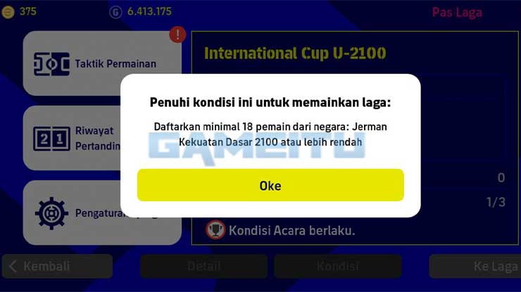 Tidak Bisa Main International Cup di eFootball PES Mobile